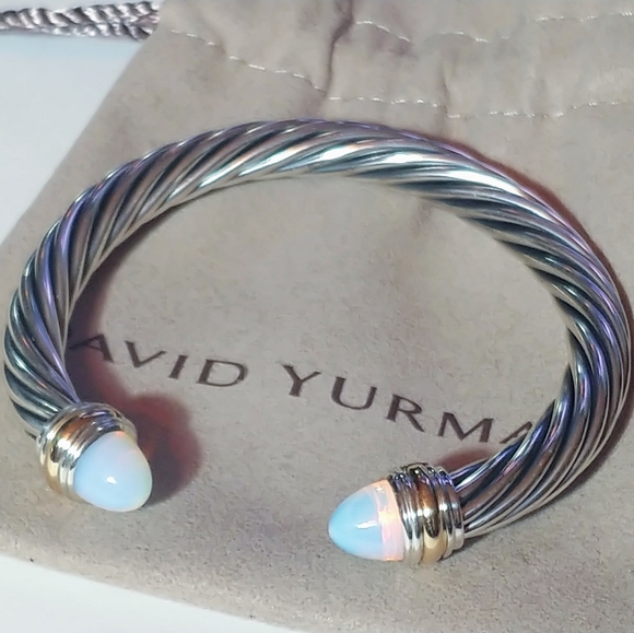David Yurman Jewelry - Yurman Moonstone & gold 7mm cable braceletM